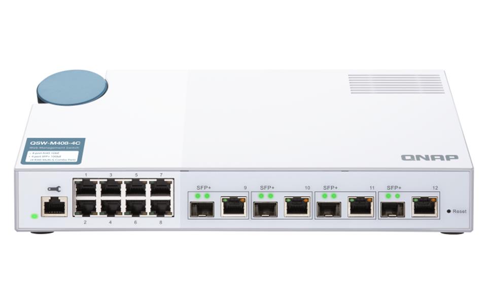 QNAP QSW-M408-4C netwerk-switch Managed L2 Gigabit Ethernet (10/100/1000) Wit