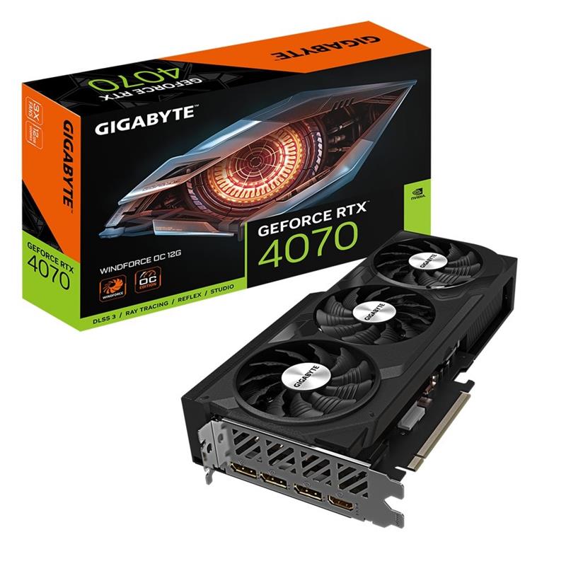 Gigabyte GV-N4070WF3OC-12GD videokaart NVIDIA GeForce RTX 4070 12 GB GDDR6X