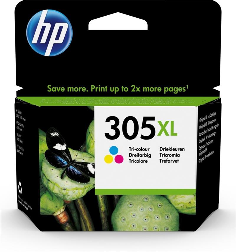 HP 305XL originele high-capacity drie-kleuren inktcartridge