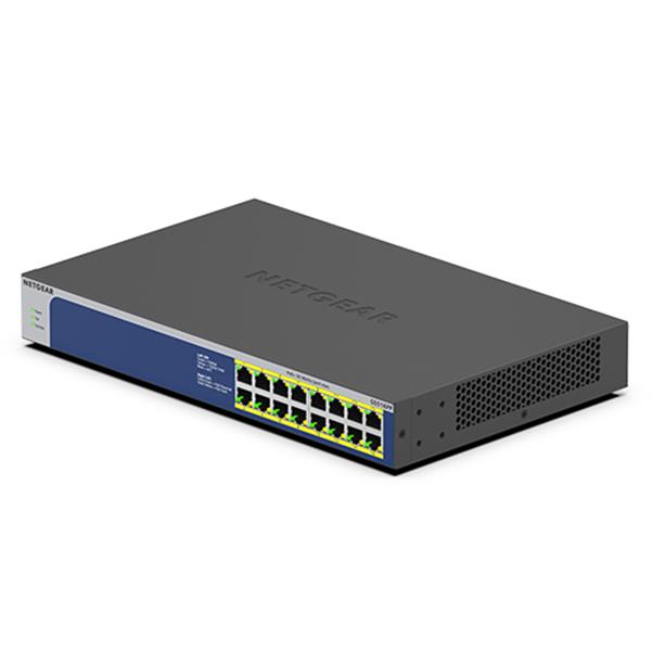 Netgear GS516PP Unmanaged Gigabit Ethernet (10/100/1000) Blauw, Grijs Power over Ethernet (PoE)