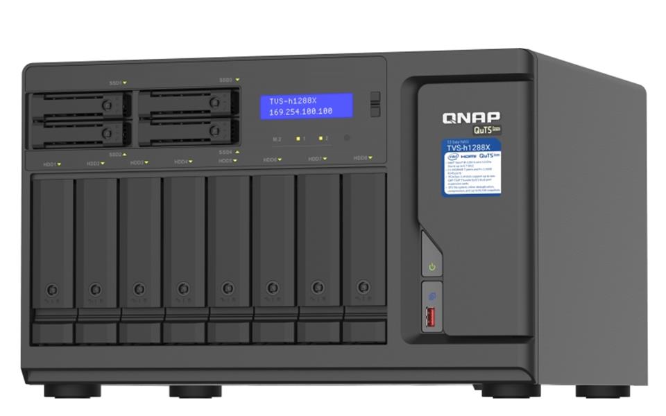 QNAP TVS-h1288X NAS Tower Ethernet LAN Zwart W-1250