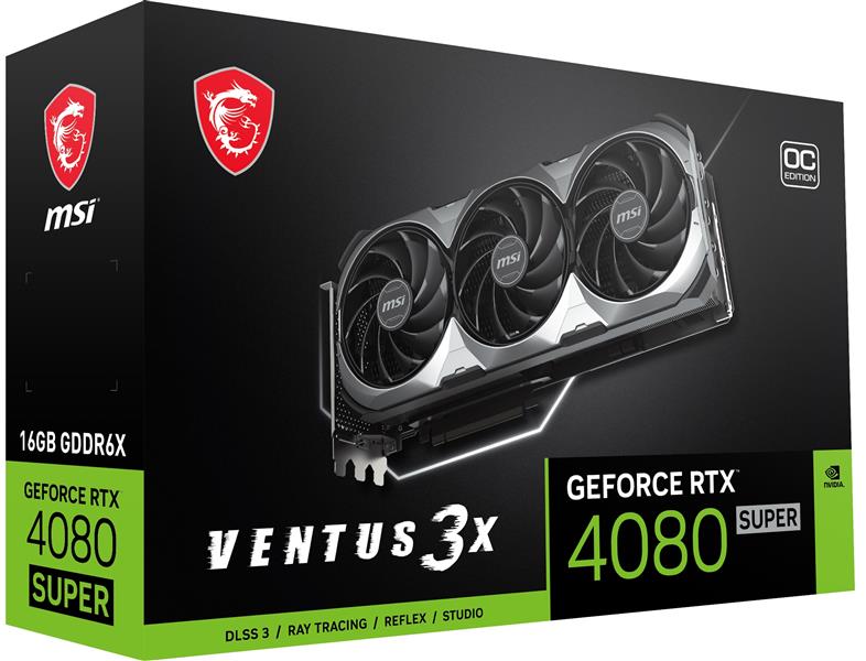 MSI VENTUS GeForce RTX 4080 SUPER 16G 3X OC NVIDIA 16 GB GDDR6X