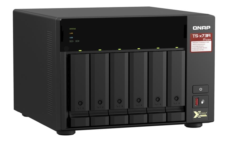 QNAP TS-673A NAS Tower Ethernet LAN Zwart V1500B