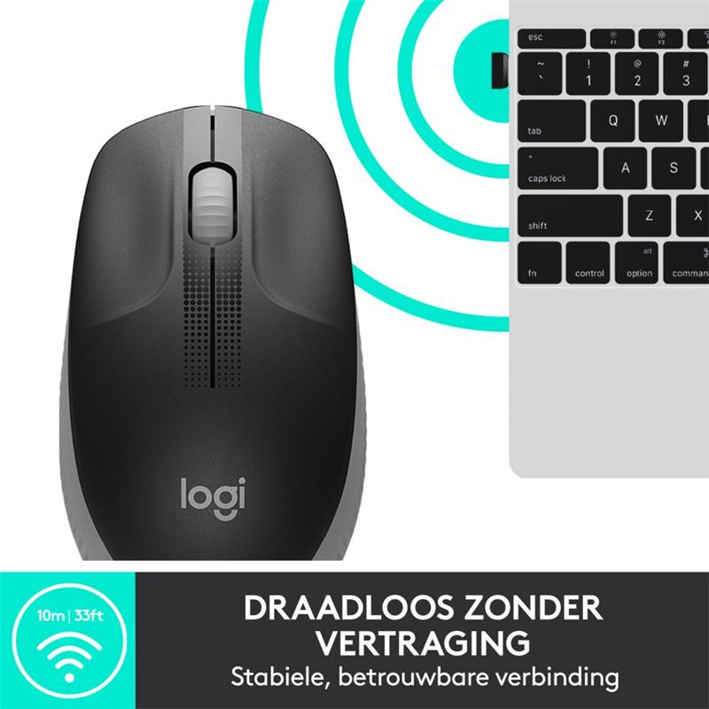 Logitech M190 muis RF Draadloos Optisch 1000 DPI Ambidextrous