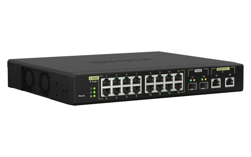 QNAP QSW-M2116P-2T2S netwerk-switch Managed L2 2.5G Ethernet Power over Ethernet (PoE) Zwart