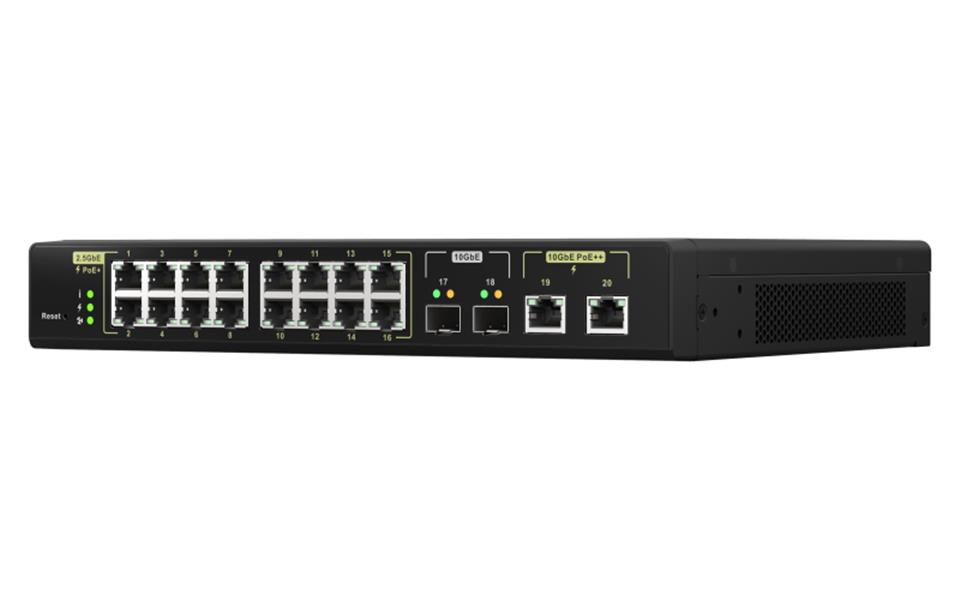 QNAP QSW-M2116P-2T2S netwerk-switch Managed L2 2.5G Ethernet Power over Ethernet (PoE) Zwart