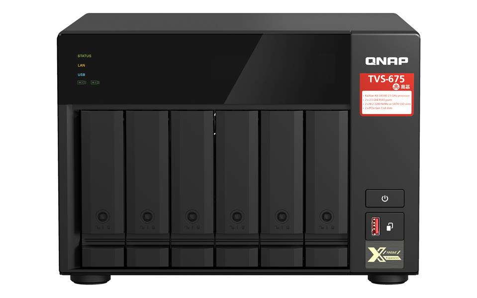 QNAP TVS-675 NAS Tower Ethernet LAN Zwart KX-U6580