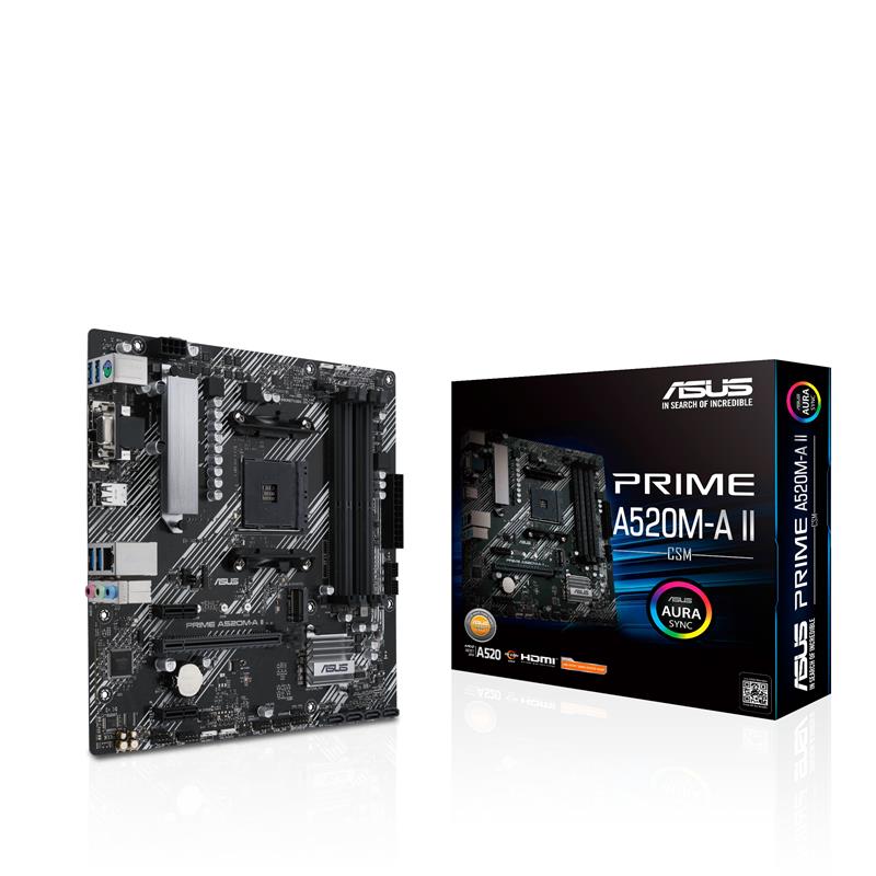 ASUS PRIME A520M-A II/CSM moederbord AMD A520 Socket AM4 micro ATX