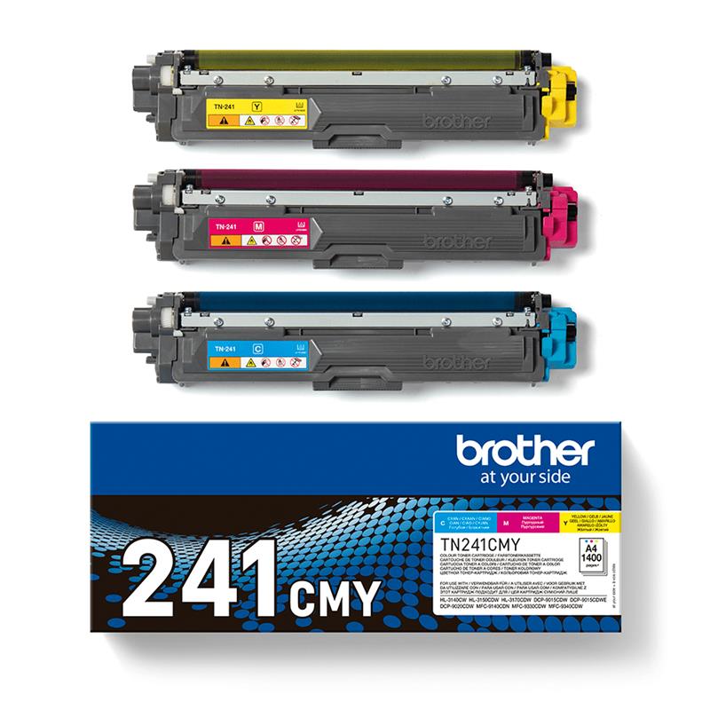 Brother TN-241CMY tonercartridge 3 stuk(s) Origineel Cyaan, Magenta, Geel