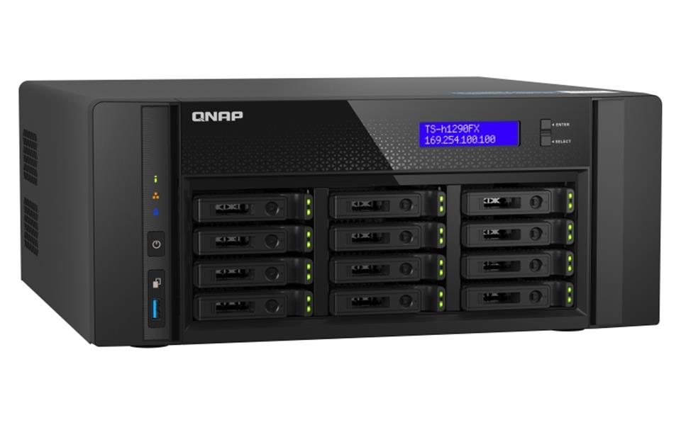 QNAP TS-h1290FX NAS Tower Ethernet LAN Zwart 7232P