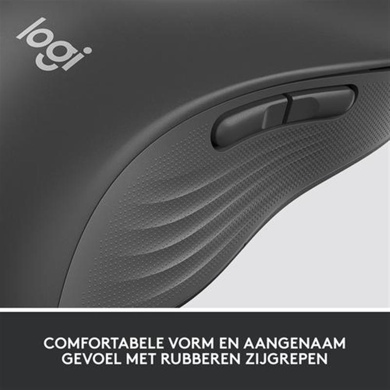 Logitech Signature M650 L Linkshandige Draadloze Muis - Voor grotere, linkerhanden, 2 jaar batterijduur, stil klikken, aanpasbare zijknoppen, Bluetoot