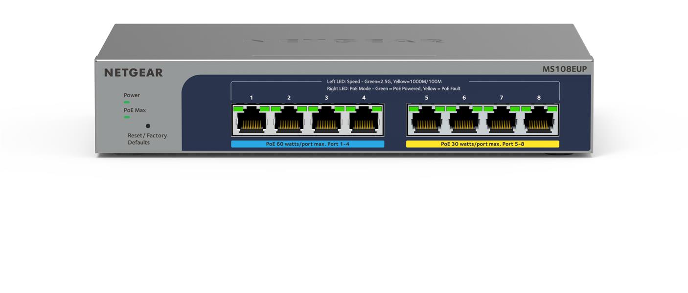 NETGEAR 8-port Ultra60 PoE++ Multi-Gigabit (2.5G) Ethernet Plus Switch