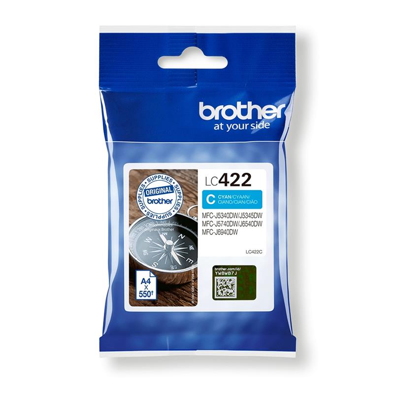 Brother LC-422C inktcartridge 1 stuk(s) Origineel Cyaan