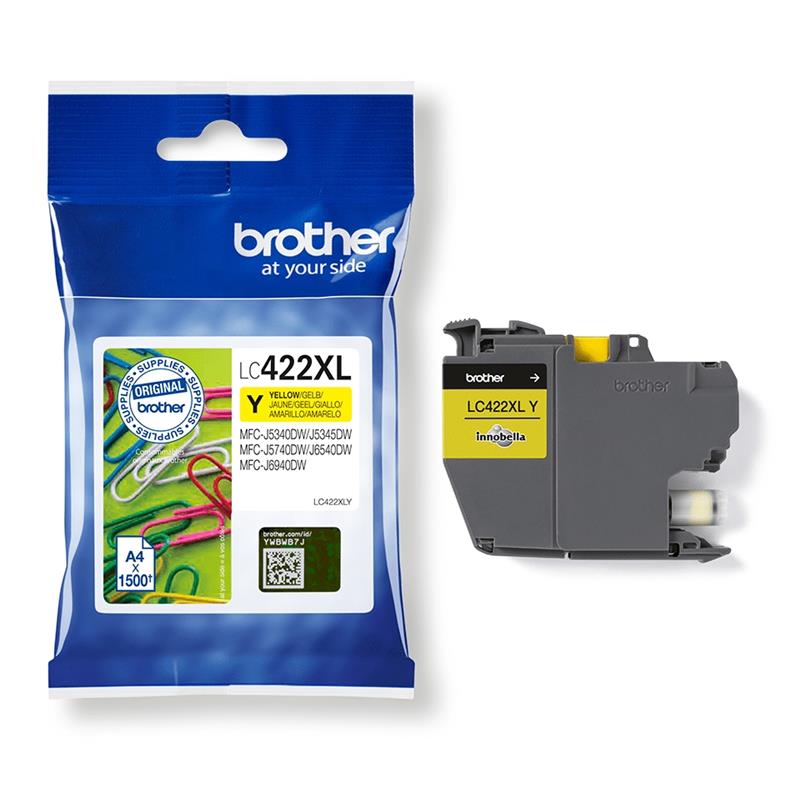 Brother LC-422XLY inktcartridge 1 stuk(s) Origineel Geel