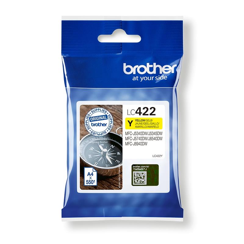 Brother LC-422Y inktcartridge 1 stuk(s) Origineel Geel