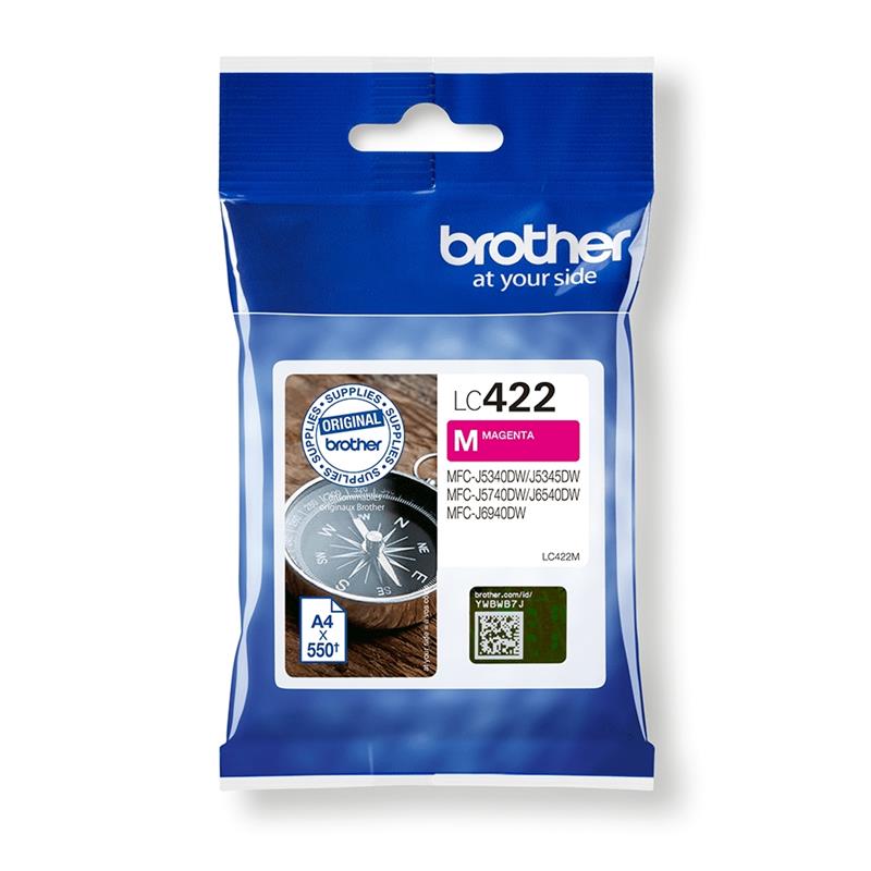 Brother LC-422M inktcartridge 1 stuk(s) Origineel Magenta