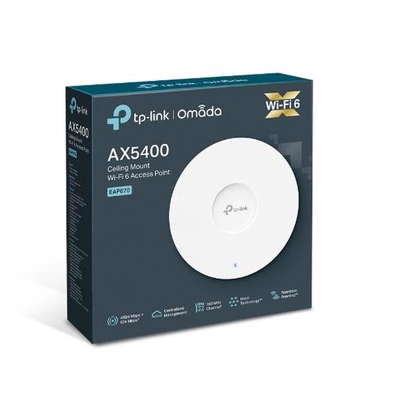 TP-LINK EAP670 draadloos toegangspunt (WAP) 5400 Mbit/s Wit