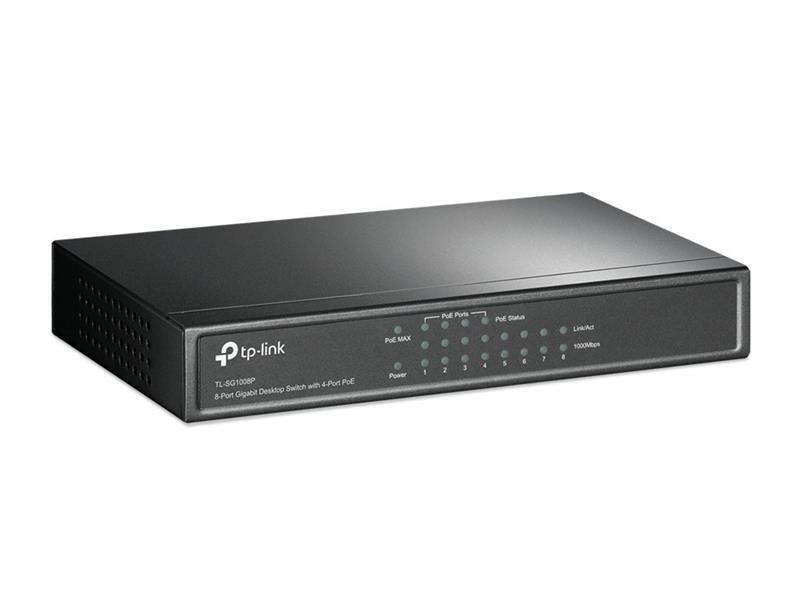 TP-LINK TL-SG1008P netwerk-switch Gigabit Ethernet (10/100/1000) Grijs Power over Ethernet (PoE)