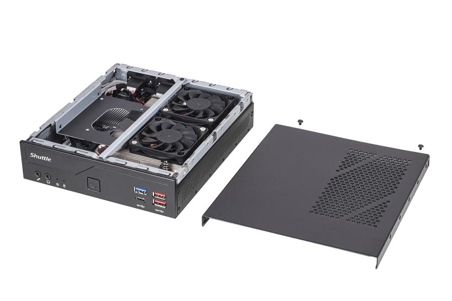 Shuttle Slim PC DH670V2 , S1700, 2x HDMI, 2x DP , 2x 2.5G LAN, 2x COM, 8x USB, 1x 2.5"", 2x M.2, 24/7 permanent gebruik, incl. VESA