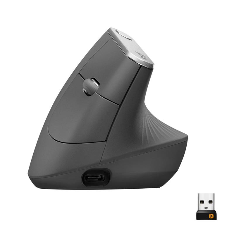 Logitech MX Vertical Advanced Ergonimic muis RF draadloos + Bluetooth Optisch 4000 DPI Rechtshandig