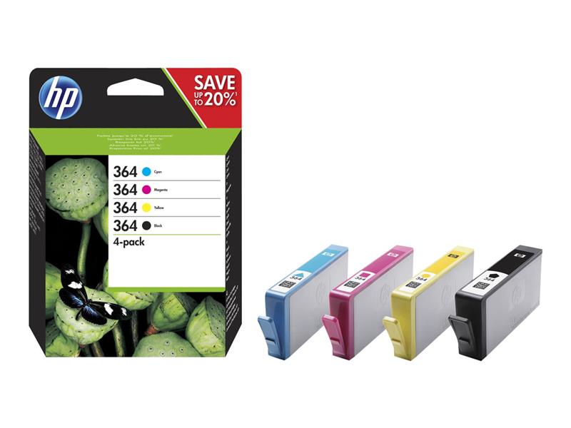 HP 364 Origineel Zwart, Cyaan, Magenta, Geel Multipack