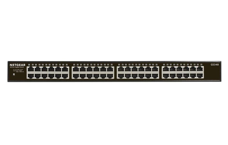 Netgear GS348 Unmanaged Gigabit Ethernet (10/100/1000) Zwart 1U