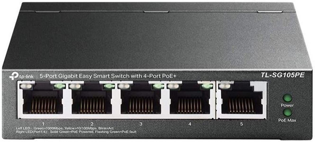 TP-LINK TL-SG105PE netwerk-switch Unmanaged L2 Gigabit Ethernet (10/100/1000) Zwart Power over Ethernet (PoE)