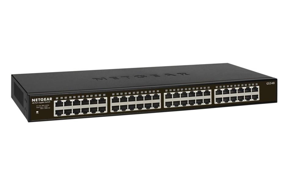 Netgear GS348 Unmanaged Gigabit Ethernet (10/100/1000) Zwart 1U