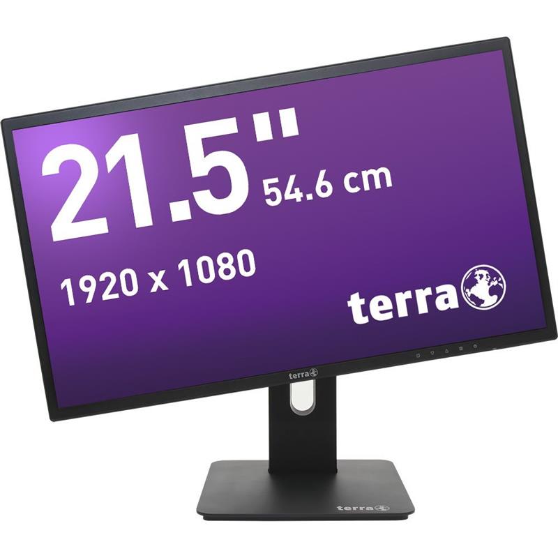 Terra Led Monitor 2256W PV Zwart DP, HDMI Greenline Plus 22 inch